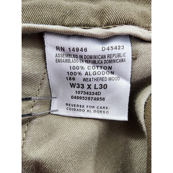 Natural Issue Flat Front Chino Pants Size W33 x L30 Brown Cotton Casual Office - Picture 5 of 11